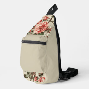 Ouderwetse Roze Rode Roos Botanisch Bloemmotief Sling Bag