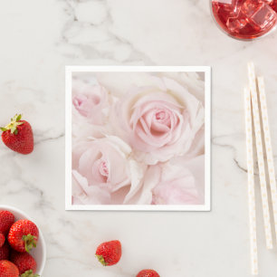 Ouderwetse Roze Rozen Elegante Boeket Servet