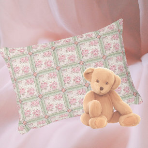 Ouderwetse Roze Rozen Patchwork Accent Kussen