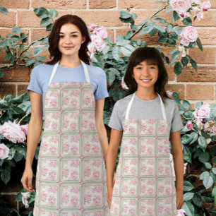 Ouderwetse Roze Rozen Patchwork Schort