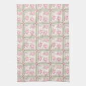 Ouderwetse Roze Rozen Patchwork Theedoek (Verticaal)