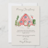 Ouderwetse Roze Script Dorp Niet-Foto Kerstmis Feestdagenkaart (Voorkant)