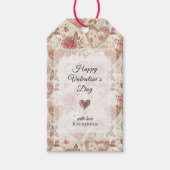 Ouderwetse rozen Fijne Valentijnsdag Cadeaulabel (Voorkant)