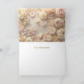 Ouderwetse rozenlijsten met zachte gouden bloemen  kaart (Binnen)