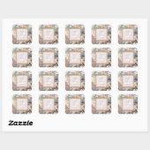 Ouderwetse Rustieke Boho Bloemige Bruiloft Vierkante Sticker (Vel)