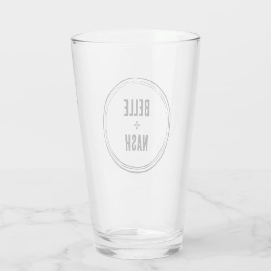 Ouderwetse Rustieke Boho Bruiloft Glas (Achterkant)