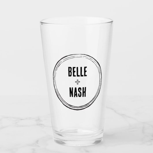 Ouderwetse Rustieke Boho Bruiloft Glas (Voorkant)