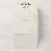 Ouderwetse Rustieke Boho Zonnebloem Bruiloft All In One Uitnodiging (Buitenkant)