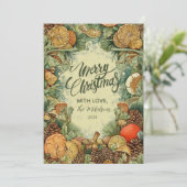 Ouderwetse Rustieke Bos Kerstmis Feestdagenkaart (Staand voorkant)