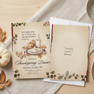 Ouderwetse Rustieke Cottagecore Pompoen Thanksgivi Kaart