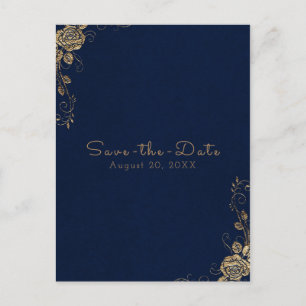 Ouderwetse Rustieke Elegante Rozenhoeken Save the  Aankondigingskaart