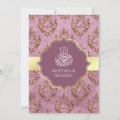 Ouderwetse Rustieke Gouden Lavendel Damast Moslim Kaart (Voorkant)