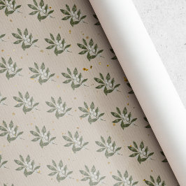 Ouderwetse Rustieke Kerst Wit Bes Cadeaupapier