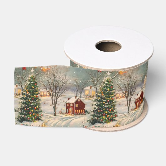 Ouderwetse Rustieke Kerstvakantie Grosgrain Lint (Spoel)