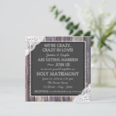 Ouderwetse rustieke krijtbord bruiloft kaart (Staand voorkant)