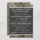 Ouderwetse rustieke land krijtbord bruiloft kaart (Voorkant / Achterkant)