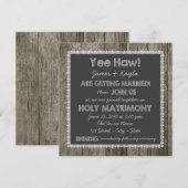 Ouderwetse rustieke land krijtbord bruiloft kaart (Voorkant / Achterkant)