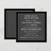 Ouderwetse rustieke land krijtbord bruiloft kaart (Voorkant / Achterkant)