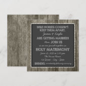 Ouderwetse rustieke land krijtbord bruiloft kaart (Voorkant / Achterkant)