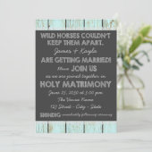 Ouderwetse rustieke land krijtbord bruiloft kaart (Staand voorkant)