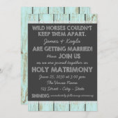 Ouderwetse rustieke land krijtbord bruiloft kaart (Voorkant / Achterkant)