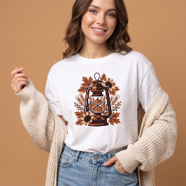 Ouderwetse Rustieke Lantaarn Pompoen Thanksgiving T-shirt