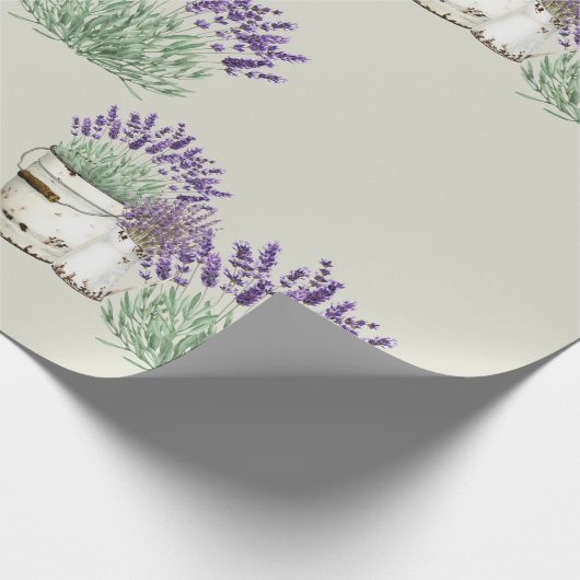 Ouderwetse Rustieke Lavendel Neutraal Cadeaupapier (Hoek)
