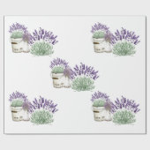 Ouderwetse Rustieke Lavendel Wit Cadeaupapier (Vlak)
