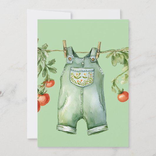 Ouderwetse Rustieke Lokaal Geteelde Tuin Baby Show Kaart (Achterkant)