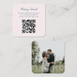 Ouderwetse Rustieke Minimalistische QR Code Trouwd Informatiekaartje