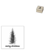 Ouderwetse rustieke neutrale sparren Kerstmis Rubberstempel (Gestempeld)
