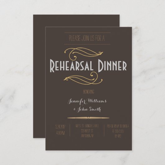 Ouderwetse Rustieke Oefenavond Uitnodigingen (Voorkant / Achterkant)