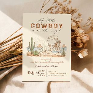 Ouderwetse Rustieke Rodeo Cowboy Baby Borrel Kaart