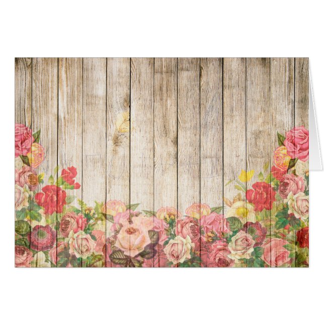 Ouderwetse Rustieke Romantische Rozen Hout (Voorkant Horizontaal)