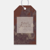 Ouderwetse Rustieke Terracotta Bloemige Bruidsdouc Cadeaulabel (Voorkant)