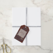 Ouderwetse Rustieke Terracotta Bloemige Bruidsdouc Cadeaulabel (Met Touw)