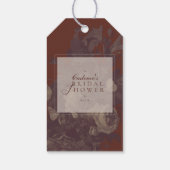 Ouderwetse Rustieke Terracotta Bloemige Bruidsdouc Cadeaulabel (Achterkant)
