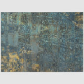 Ouderwetse Rustieke Textuur Blauw Goud Decoupage Tissuepapier (Voorkant)
