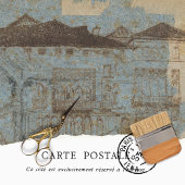 Ouderwetse Rustieke Textuur Huis Decoupage Tissuepapier
