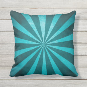 Ouderwetse Rustieke Turquoise Blauwe Sterexplosie  Buitenkussen