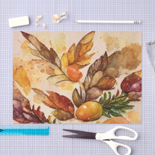 Ouderwetse Rustieke Waterverf Thanksgiving  Tissuepapier (Craft)