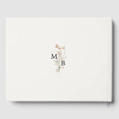 Ouderwetse Rustieke Wilde Bloem Bruiloftsmonogram Gastenboek (Achterkant)