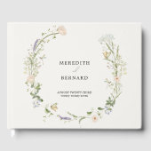 Ouderwetse Rustieke Wilde Bloem Bruiloftsmonogram Gastenboek (Voorkant)