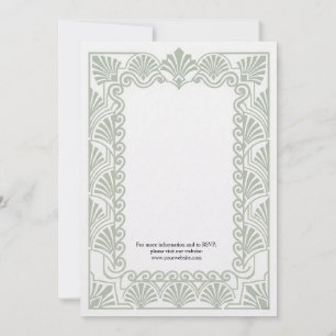 Ouderwetse saliegroene bloemen bruiloftsinvatiekaa kaart