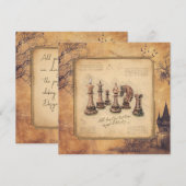  ouderwetse schaakstukken Art Player Gift Feestdagenkaart (Voorkant / Achterkant)