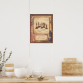ouderwetse schaakstukken Art Player Gift Poster (Keuken)