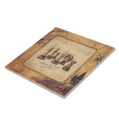 ouderwetse schaakstukken Art Player Gift Tegeltje (Zijkant)