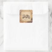 ouderwetse schaakstukken Art Player Gift Vierkante Sticker (Tas)