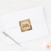 ouderwetse schaakstukken Art Player Gift Vierkante Sticker (Envelop)
