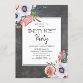 Ouderwetse schoolbord Roze Witte Bloemen Lege Nest Kaart